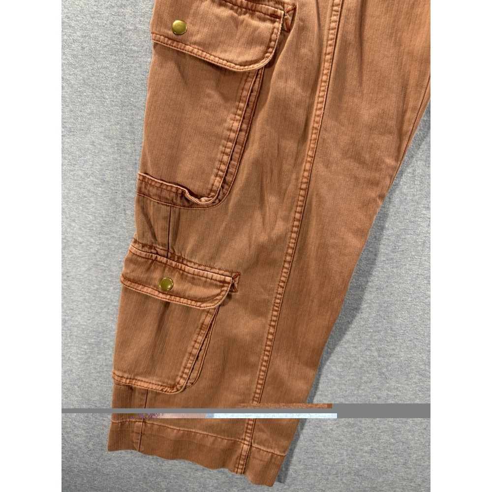 Free People Tahiti Cargo Crop Pants Sz Medium Dusty Rose Utility Cotton Wide Leg - Picture 5 of 13